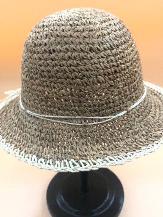 Scala Gal Straw Cloche Hat – Natural Crochet Weave | Soft Brim Feminine Summer